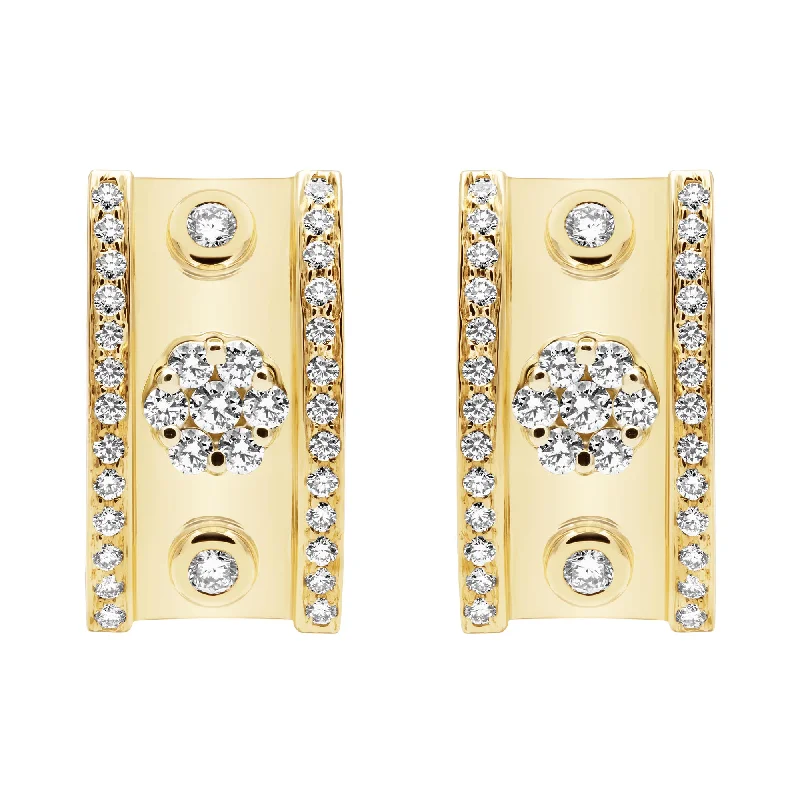 Stylish hoop earrings with diamond accents for an elegant and sparkling effect-Earrings - Diamond