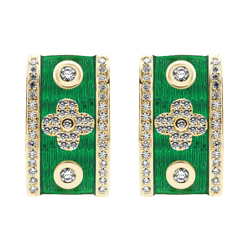 Hoop earrings with cut-out designs for a creative and lightweight effect-Earrings - Diamond (Enamel)