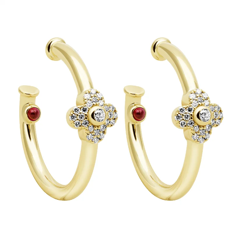 Best hoop earrings with smooth ceramic finishes for a polished, clean style-Earrings - Diamond & Ruby