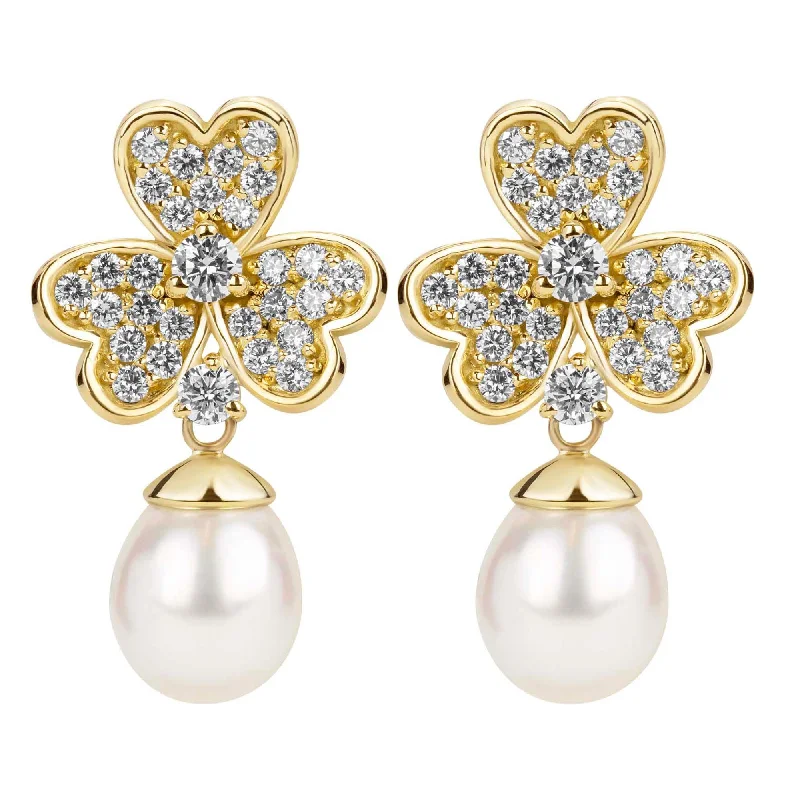 Best hoop earrings with crescent-shaped designs for a bold, moon-inspired style-Earrings -south Sea Pearl And Diamond