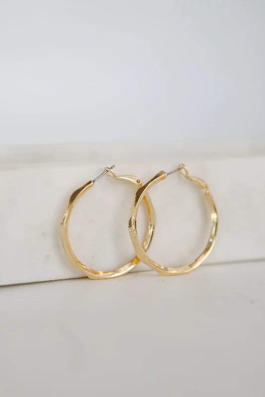 Best hoop earrings with matte finish for a sophisticated, understated design-Emmie Gold Hoop Earrings