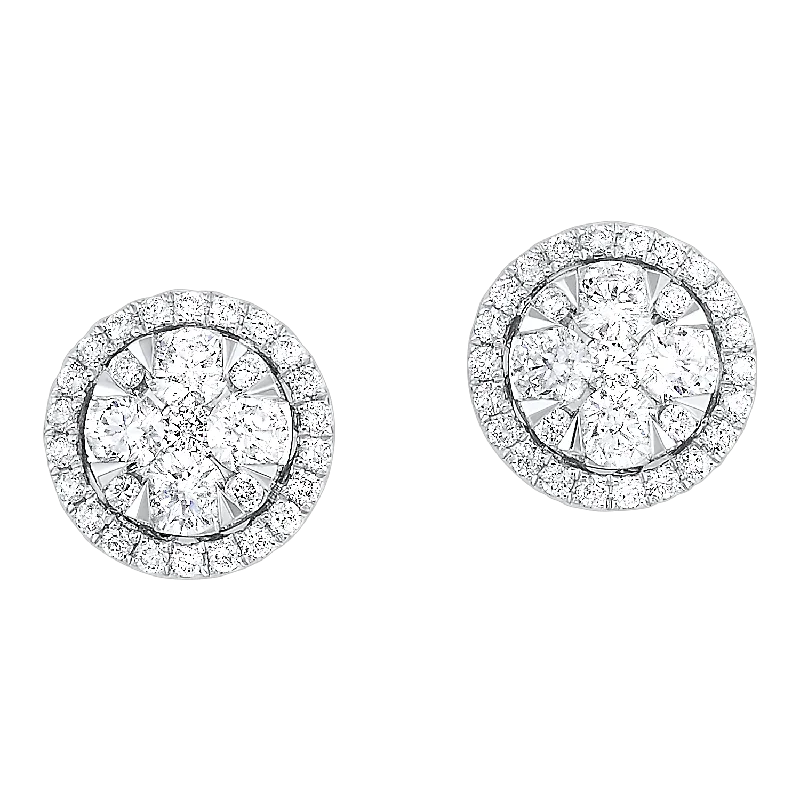 Hoop earrings with rhinestone embellishments for a glamorous and sparkling look-14KTW Uno Oval Basics Earrings 1/2 Ctw