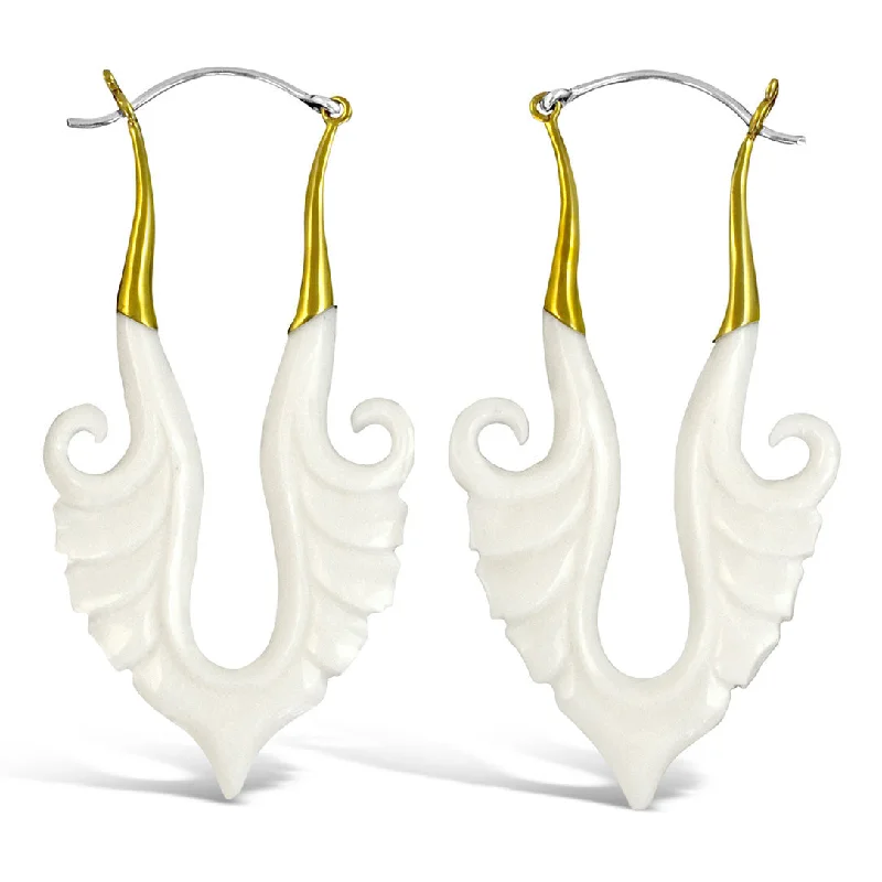 Hoop earrings with open designs for a modern, lighthearted vibe-<span>ESB-021<span>: </span></span>Rasa Curls - Bone