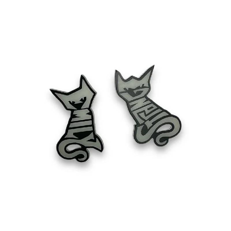 Hoop earrings with diamond-cut surfaces for added sparkle and shine-Emily The Strange® Cat outline studs