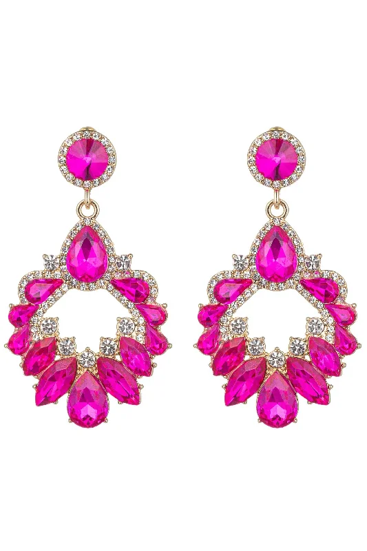 Hoop earrings with abstract shapes for an artistic and creative touch-Eye Candy Los Angeles - Ari Hot Pink Statement Earring