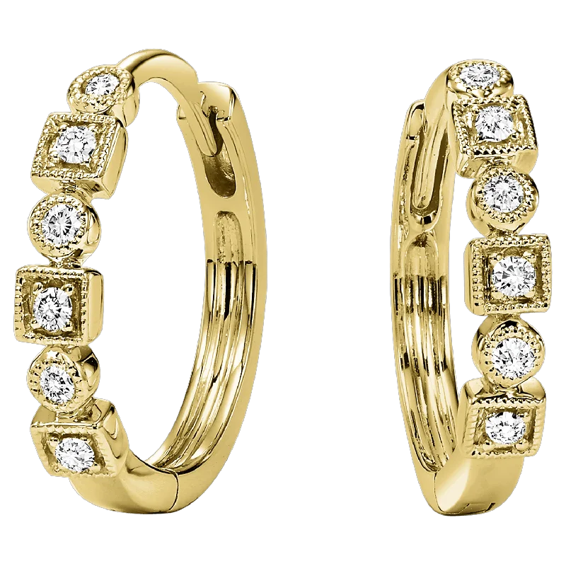 Best hoop earrings with matte finish for a sophisticated, understated design-14K Yellow Diamond Mixable Earring 1/7 ctw