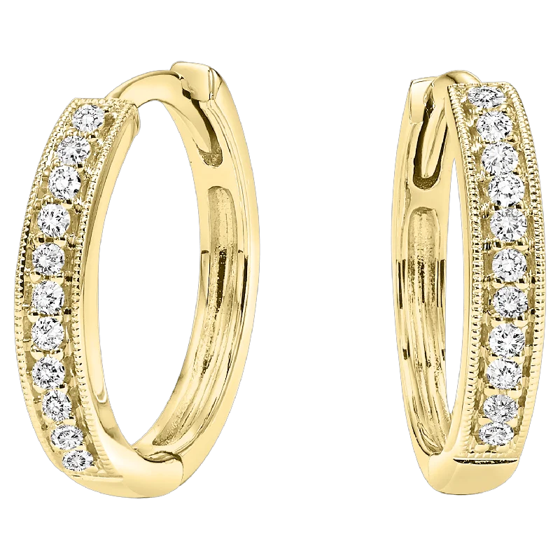 Hoop earrings with spiral designs for a dynamic and fluid look-14K Yellow Diamond Mixable Earring 1/7 ctw