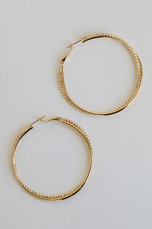 Large hoop earrings for a bold and statement-making fashion accessory-Heidi Gold Double Hoop Earrings