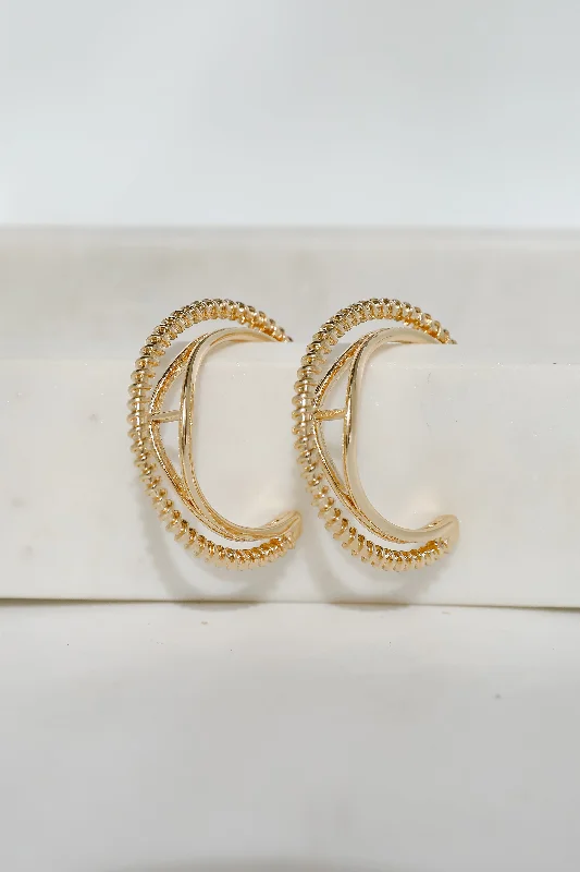 Hoop earrings with intricate designs for a unique and artistic appearance-Ivy Gold Double Hoop Earrings