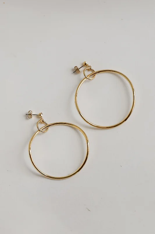 Hoop earrings with polished silver finish for a shiny, modern appeal-Juliette Gold Circle Statement Earrings