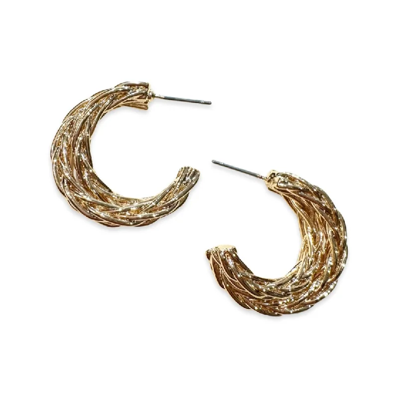 Hoop earrings with braided patterns for a detailed and textured finish-Krista Braided Wire Hoop Earrings