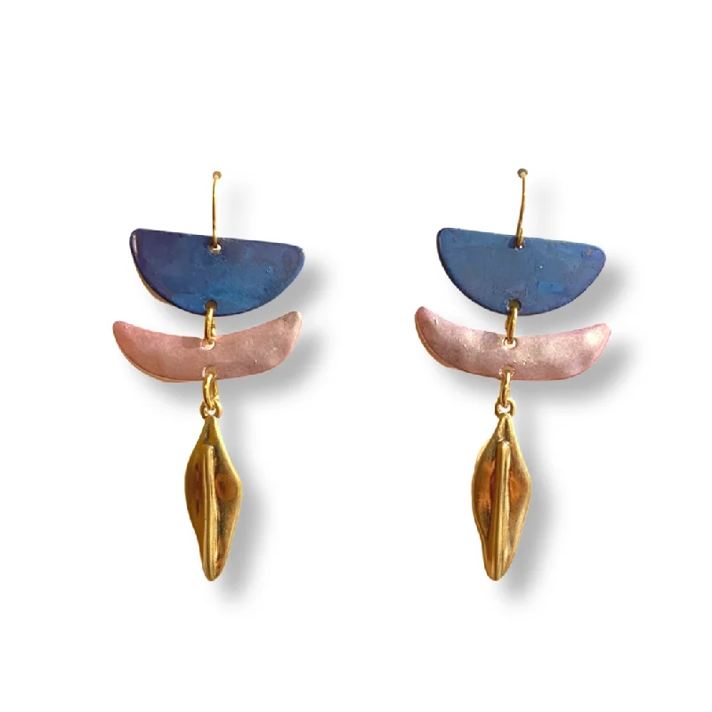 Best hoop earrings with satin ribbons for a soft, feminine appearance-Krista Geovana Dangle Earrings