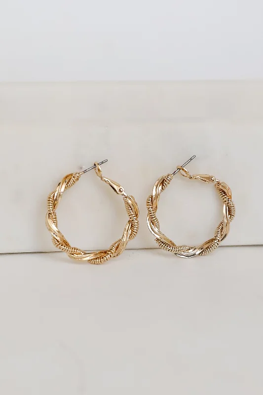 Best hoop earrings with custom designs for a personalized, unique accessory-Mariana Gold Twisted Hoop Earrings