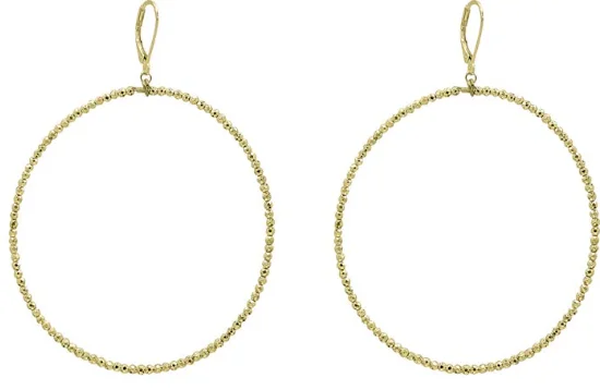 Best hoop earrings with delicate chain details for a trendy and stylish design-Modern Hoop LG Hand Beaded Earrings