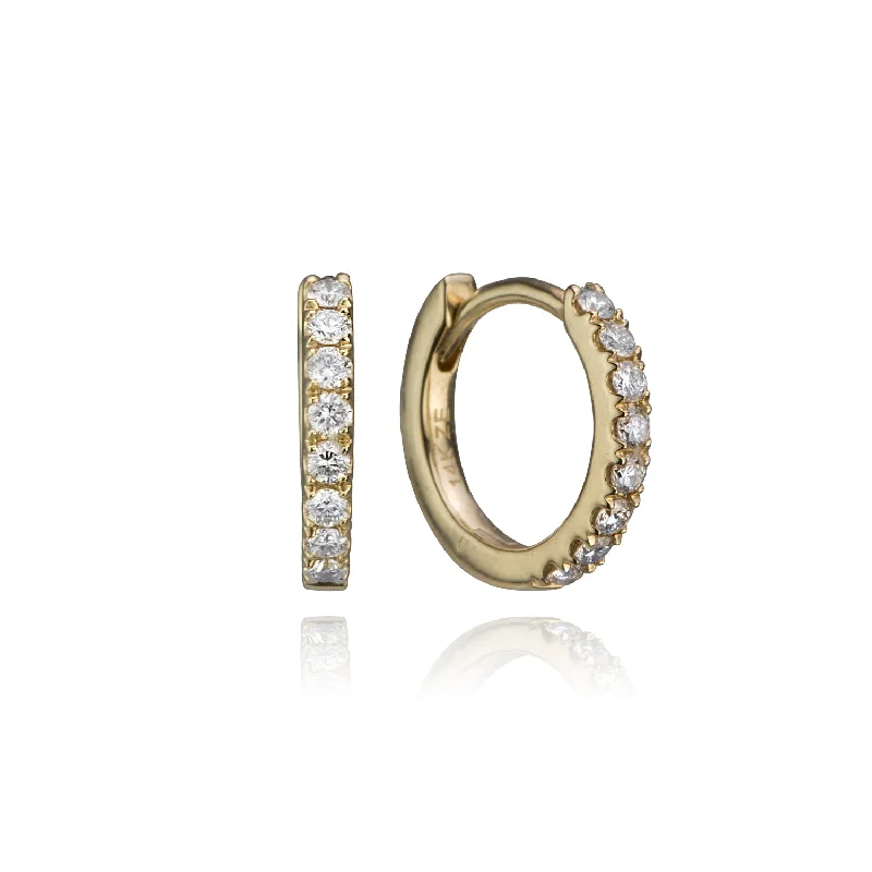 Best hoop earrings with Swarovski crystals for added sparkle and luxury-14K Yellow Gold Petite Diamond Huggies