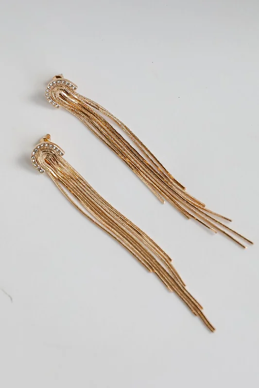 Best hoop earrings with twisted rope designs for a nautical-inspired style-Rosie Gold Fringe Earrings