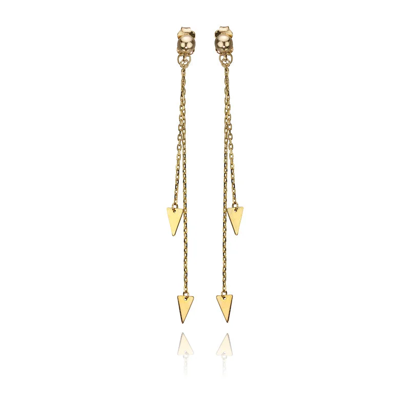 Hoop earrings with floral motifs for a feminine and nature-inspired look-10K Yellow Gold Shooting Arrow Earrings