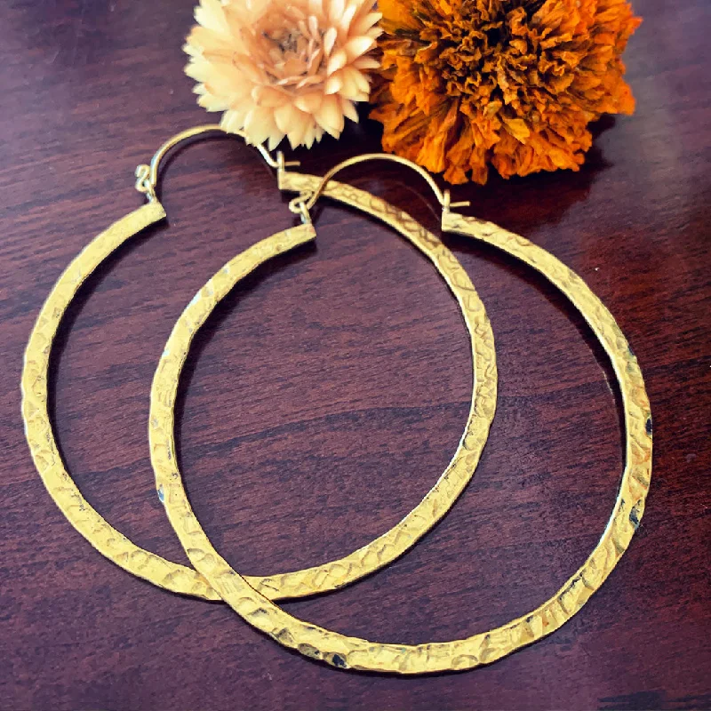 Hoop earrings with abstract wirework for an artistic, unique look-<span>BRE-896<span>: </span></span>XL Autumn Hoops