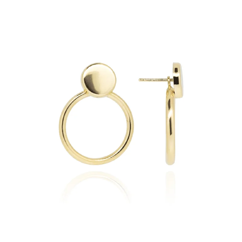 Hoop earrings with leather accents for a sleek and bold combination-10K Yellow Gold Stud and Circle Hoops