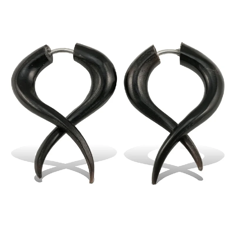 Best hoop earrings with smooth ceramic finishes for a polished, clean style-<span>EFH-881<span>: </span></span>Twists - Horn